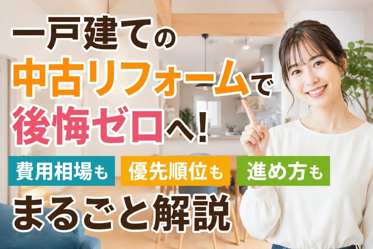 一戸建ての中古リフォームで後悔ゼロへ!費用相場も優先順位も進め方もまるごと解説