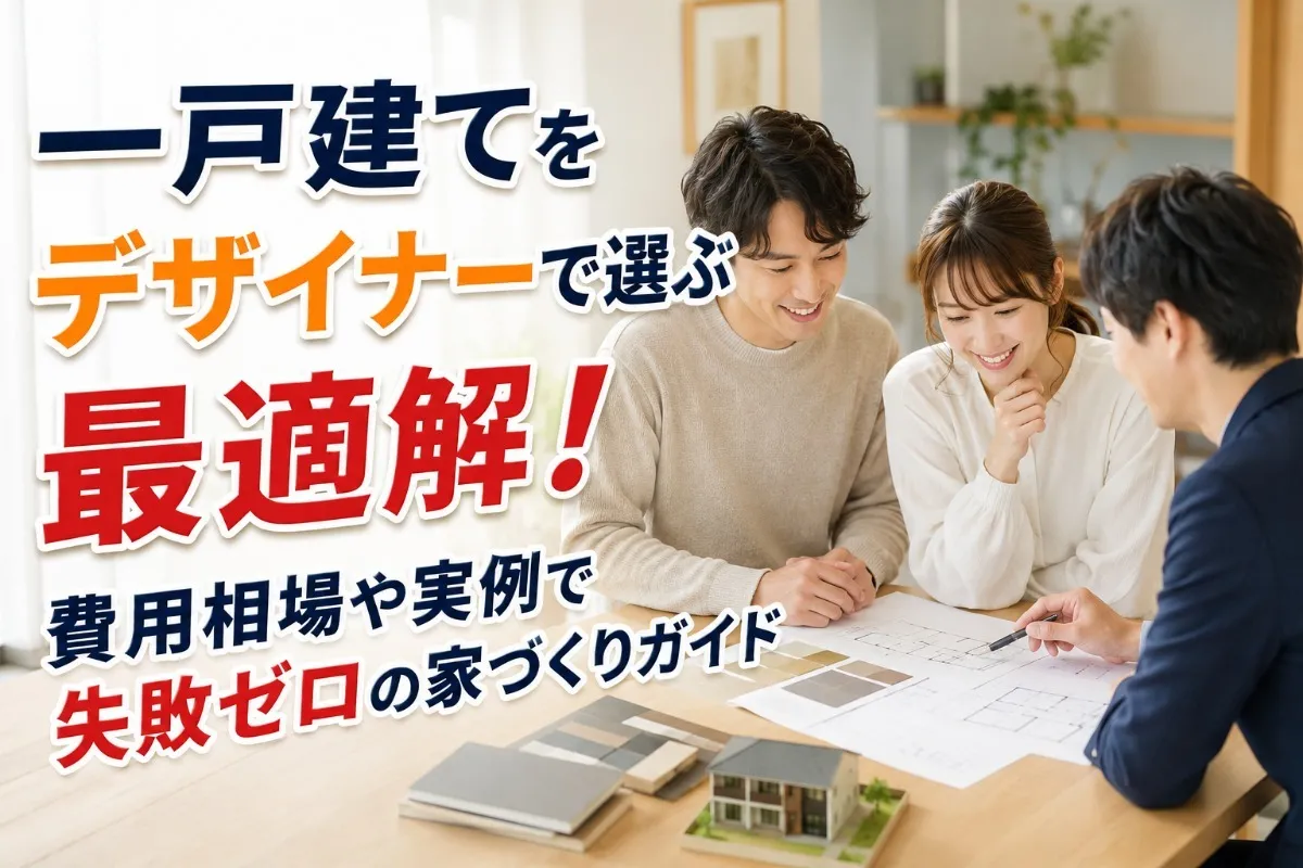 一戸建てをデザイナーで選ぶ最適解!費用相場や実例で失敗ゼロの家づくりガイド