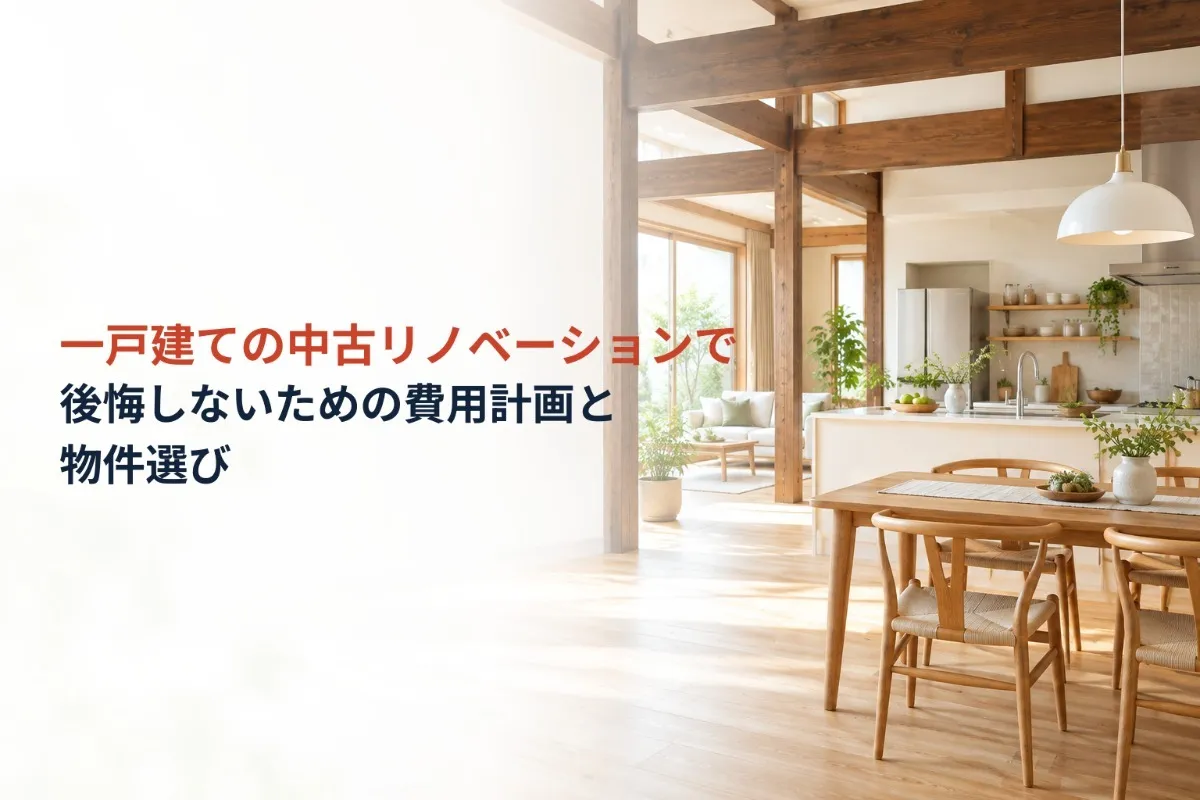 一戸建ての中古リノベーションで後悔しないための費用計画と物件選び